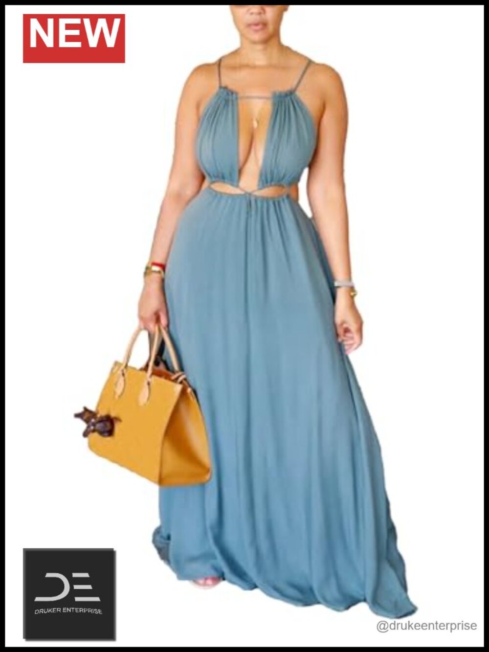 Spaghetti Strap Backless Boho Maxi Dress Polyester Spandex Summer